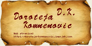 Doroteja Komnenović vizit kartica